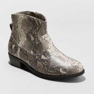Girls' Graciela Snake Print Western Ankle Boots